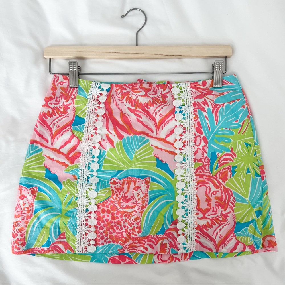 Lilly Pulitzer Pink and Green Tropical Skirt